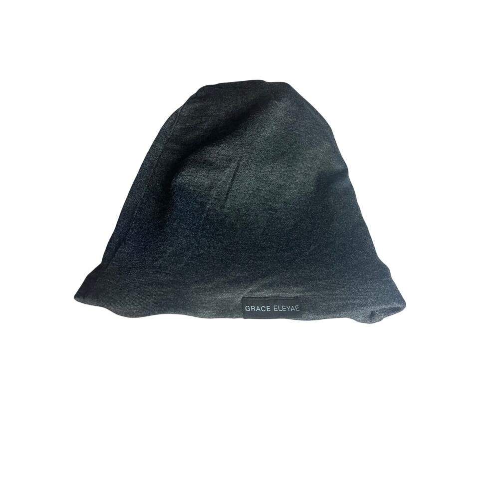 Grace Eleyae Satin-Lined Beanie Hat Gray Reversible Sleep Cap